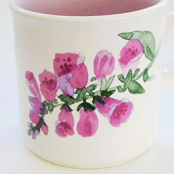 Vintage Pfaltzgraff Cape May Mug & Saucer, 2 Sets, Floral Bird House c1990s USA - Picture 6 of 11